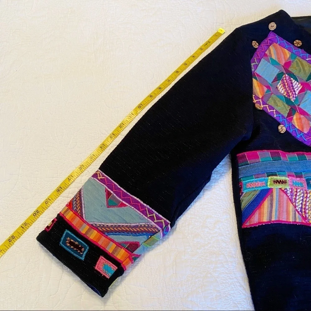 Parsley & Sage Embroidered Patchwork Button Jacket - M - Picture 11 of 13